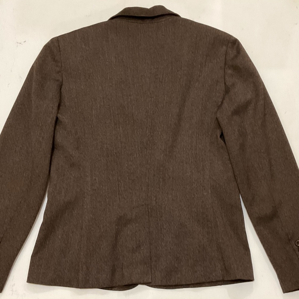 Bill Brass Herringbone Leather Trim Tailored Blazer - Picture 5 of 5